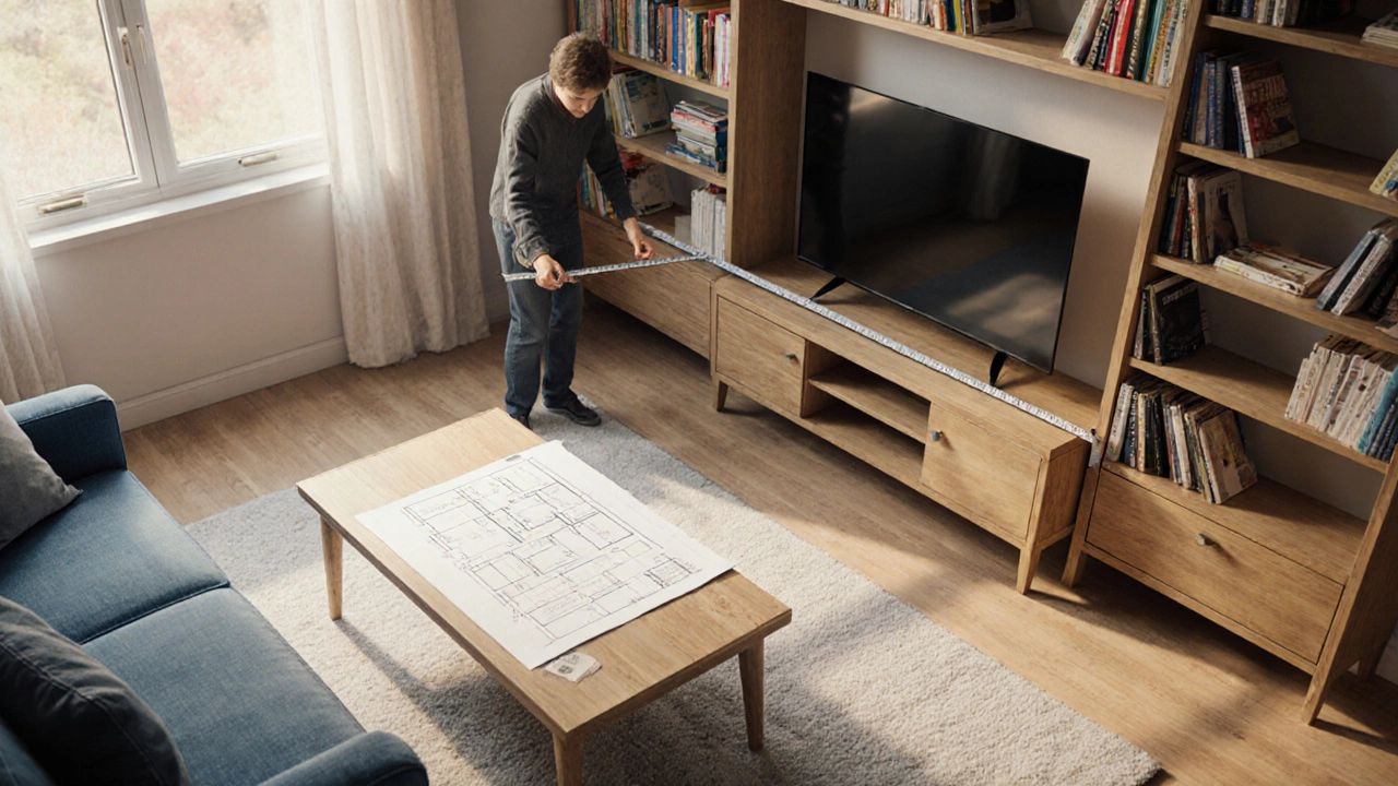 Как расставить мебель в гостиной, когда нет места на стене