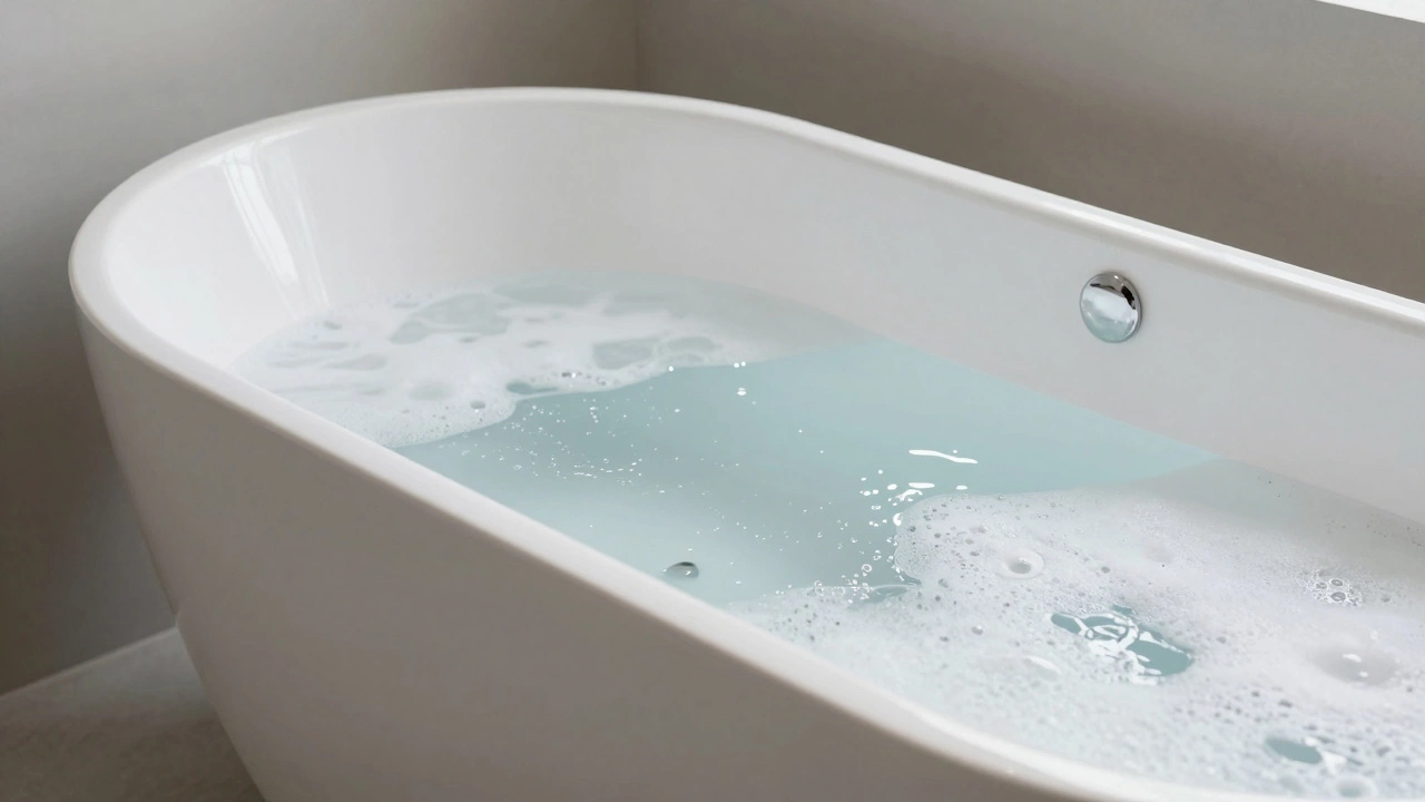 Глубокая акриловая ванна с эргономичной спинкой и пеной для ванн